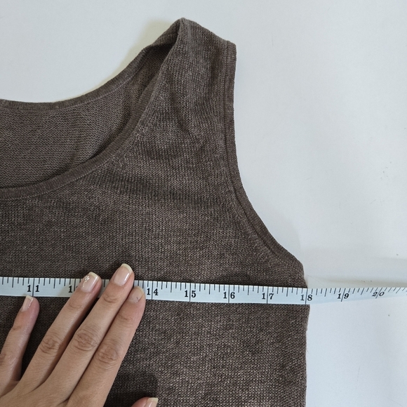 Lafayette 148 new york linen inox cotton blend knit tank top quiet luxury sz M/L - Picture 3 of 5